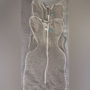 Two Love to Dream Heather Gray Swaddle with White Accents